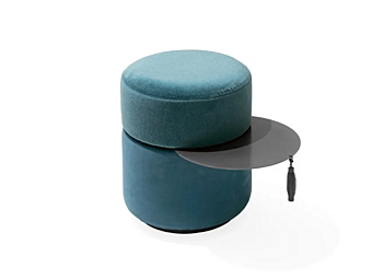 Pouf rond en tissu et acier inoxydable GIORGETTI Otto 54080 Pouf rond en tissu et acier inoxydable GIORGETTI Otto 54080 usine GIORGETTI de l'Italie