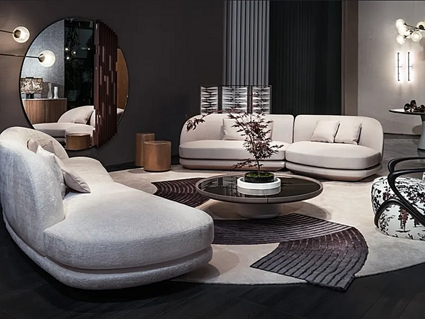 Tapis rond en laine et soie de bambou Aurora GIORGETTI GA260 usine GIORGETTI de l'Italie. Foto №2