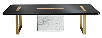 Table à manger rectangulaire en bois collection Tyron MARIONI