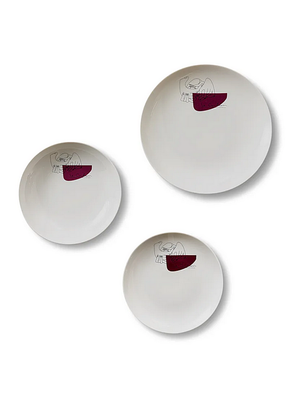 Assiette à dessert en porcelaine ensemble de 2 pièces CASSINA GNR Service Prunier GNR 20 usine CASSINA de l'Italie. Foto №2