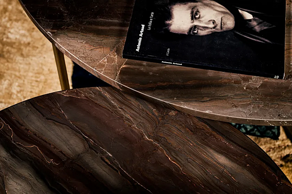 Table basse en métal et pierre Elliot Black Tie ELI70, ELI70C/P, ELI110, ELI110C/P usine Black Tie de l'Italie. Foto №6