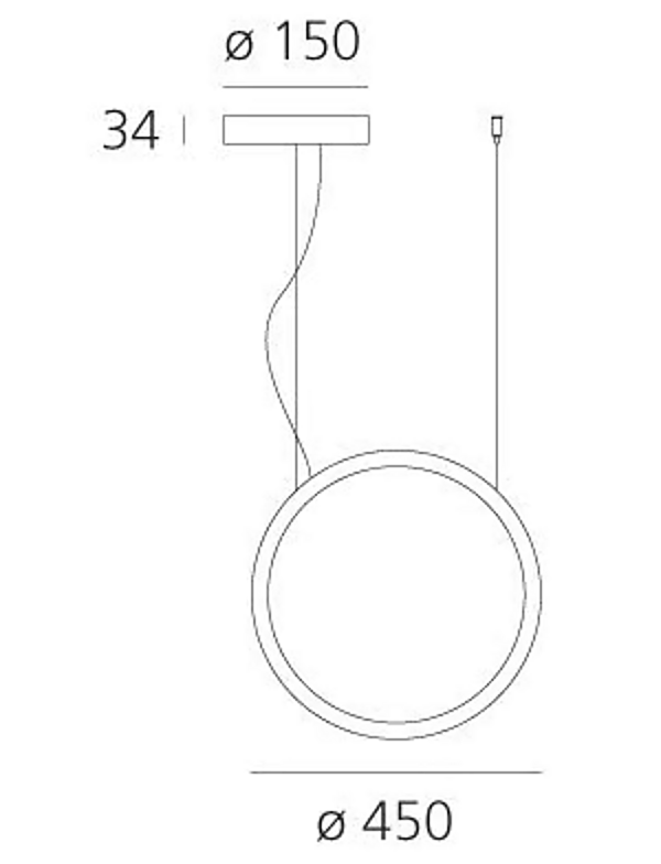 Suspension extérieure en aluminium LED Artemide O T072130, T072030, T072230 usine Artemide de l'Italie. Foto №8