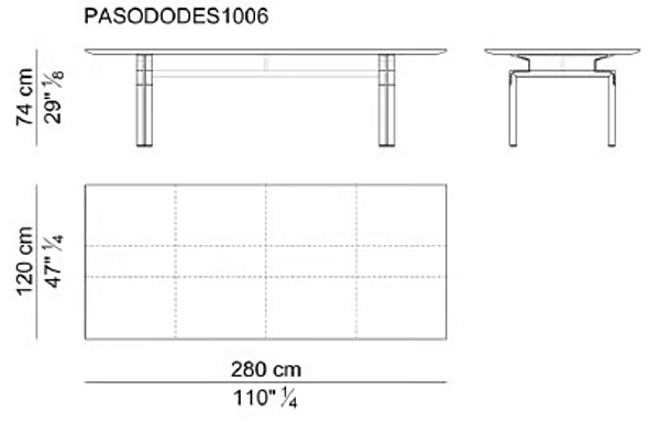 Table de réunion rectangulaire avec plateau en cuir Paso Doble i 4 Mariani usine i 4 Mariani de l'Italie. Foto №7