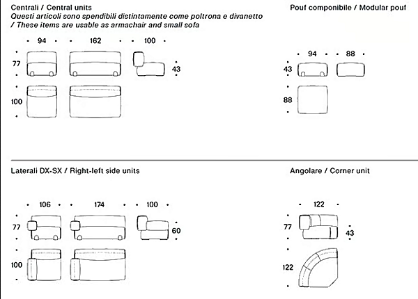 Canapé d'angle en tissu Simposio Saba usine SABA de l'Italie. Foto №15