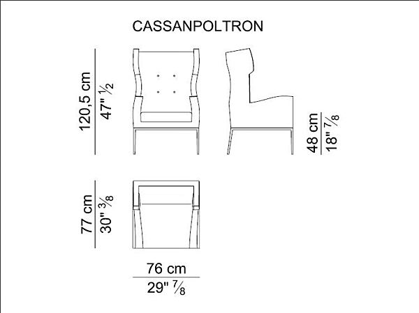 Fauteuil en cuir avec accoudoirs Cassandra I 4 Mariani usine i 4 Mariani de l'Italie. Foto №3