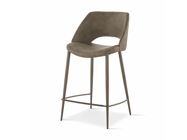 Tabouret en cuir écologique avec dossier ARISA SEDIT usine SEDIT de l'Italie. Foto №1