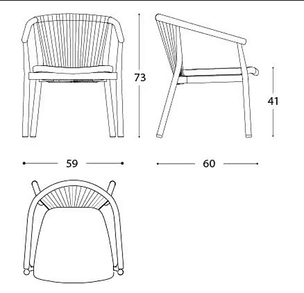 Chaise de jardin en aluminium revêtue de poudre avec accoudoirs VARASCHIN Smart 247P/247PS/247PH, 247PL/247PLS/247PLH usine VARASCHIN de l'Italie. Foto №17