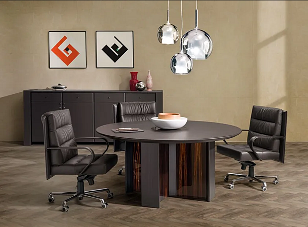 Table de réunion ronde en bois Meteora i 4 Mariani usine i 4 Mariani de l'Italie. Foto №3
