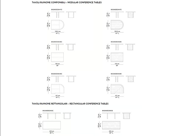 Table de réunion modulaire en bois grande i 4 Mariani usine i 4 Mariani de l'Italie. Foto №8