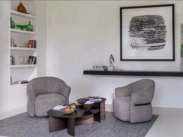 Fauteuil avec accoudoirs en tissu Madame Butterfly Flou usine Flou de l'Italie. Foto №7