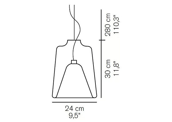 Suspension en verre et aluminium Lanterna 477 Oluce usine Oluce de l'Italie. Foto №4