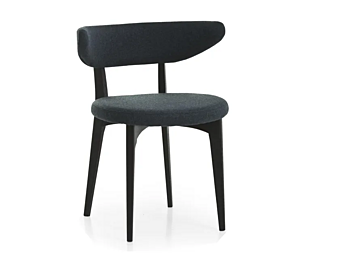 Chaise en frêne rembourrée avec revêtement en cuir ou tissu Moroso Shortwave usine Moroso de l'Italie