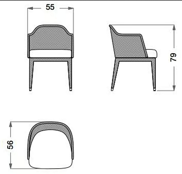 Chaise de jardin en bois et tissu CPRN HOMOOD OD1022 usine CPRN HOMOOD de l'Italie. Foto №2