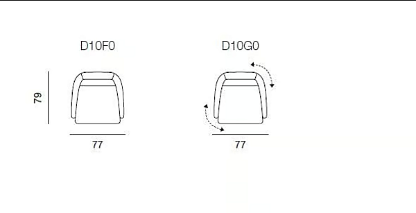 Fauteuil pivotant en tissu avec accoudoirs AERRE ITALIA DIXI usine AERRE ITALIA de l'Italie. Foto №6