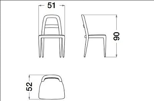 Chaise en tissu rembourré avec dos ouvert Starlight CPRN HOMOOD ST721 usine CPRN HOMOOD de l'Italie. Foto №2