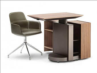 Bureau de bureau réglable en hauteur avec roulettes et gestion des câbles Molteni & C Bureau de bureau réglable en hauteur avec roulettes et gestion des câbles Molteni & C usine Molteni & C.(+VITRA) de l'Italie