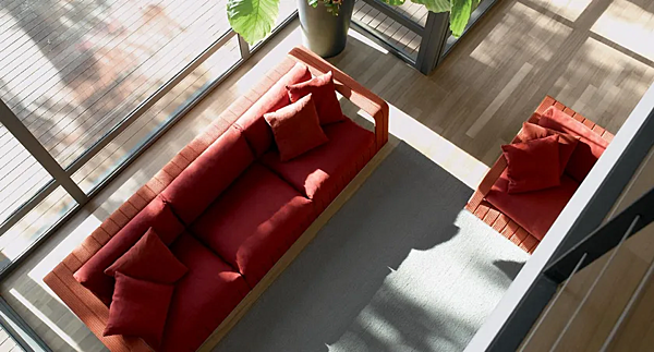 Canapé d'extérieur en tissu 4 places PAOLA LENTI usine PAOLA LENTI de l'Italie. Foto №10