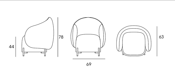 Fauteuil en tissu avec accoudoirs Mella INNOVA Imbottiti usine Innova Imbottiti de l'Italie. Foto №5
