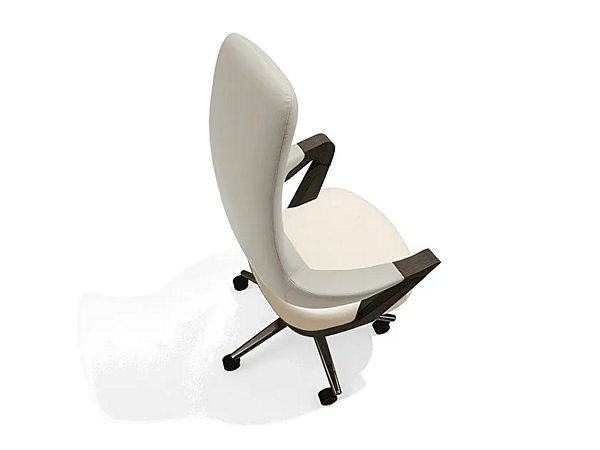 Chaise de direction en cuir avec accoudoirs et roulettes GIORGETTI Springer 52840, 52841, 52845, 52846 usine GIORGETTI de l'Italie. Foto №2