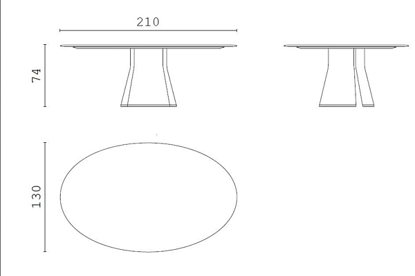 Table ovale en bois Talos CPRN HOMOOD usine CPRN HOMOOD de l'Italie. Foto №2