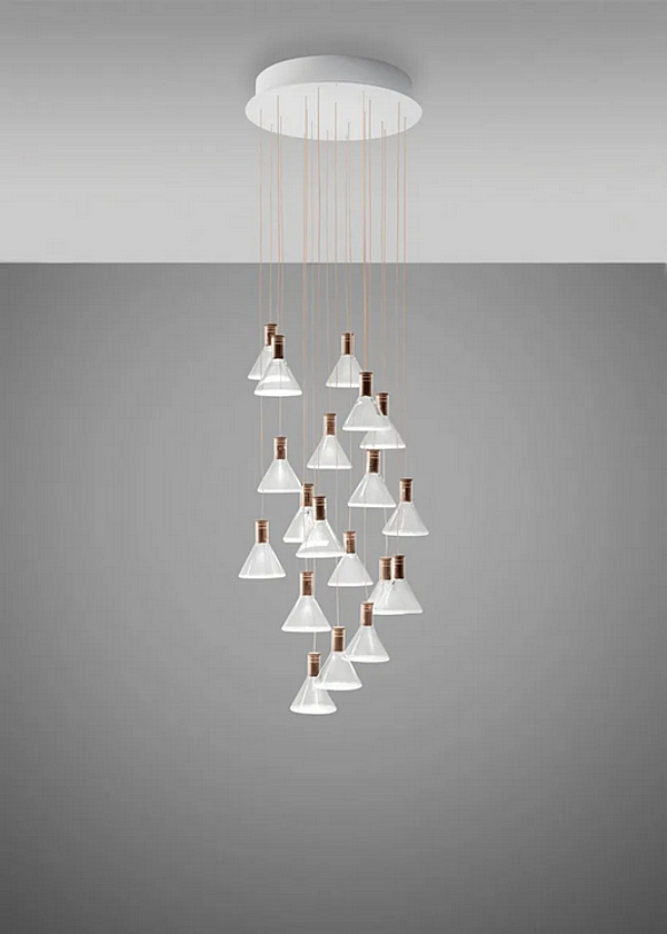 Suspension en verre borosilicate LED multispot Fabbian Polair usine Fabbian de l'Italie. Foto №4