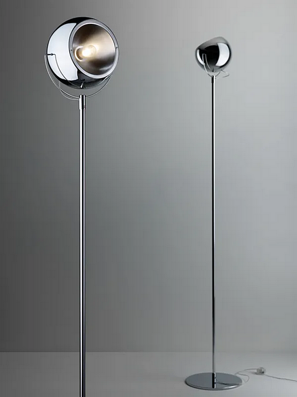 Lampe sur pied en métal réglable Beluga en acier Fabbian usine Fabbian de l'Italie. Foto №2