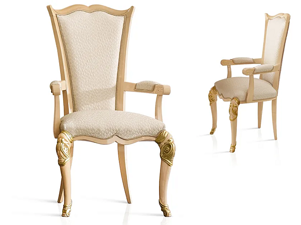 Chaise en tissu rembourrée avec accoudoirs A.R. Arredamenti Harmony 309 usine A.R.ARREDAMENTI SRL de l'Italie. Foto №1