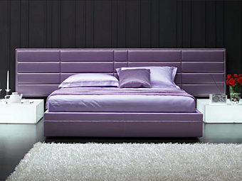 Lit de rangement avec tête de lit rembourrée MitoHome Sirio usine MitoHome de l'Italie