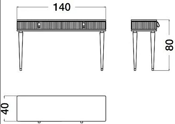 Table console rectangulaire en bois avec tiroirs Cocoon CPRN HOMOOD C336 usine CPRN HOMOOD de l'Italie. Foto №3