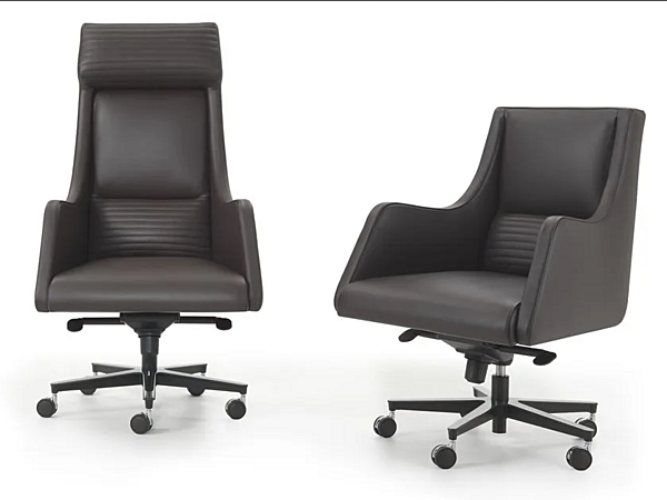 Chaise de direction pivotante en cuir avec dossier haut IBIS I 4 Mariani usine i 4 Mariani de l'Italie. Foto №4