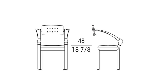 Fauteuil en hêtre avec accoudoirs et ressorts GIORGETTI 51360 usine GIORGETTI de l'Italie. Foto №3