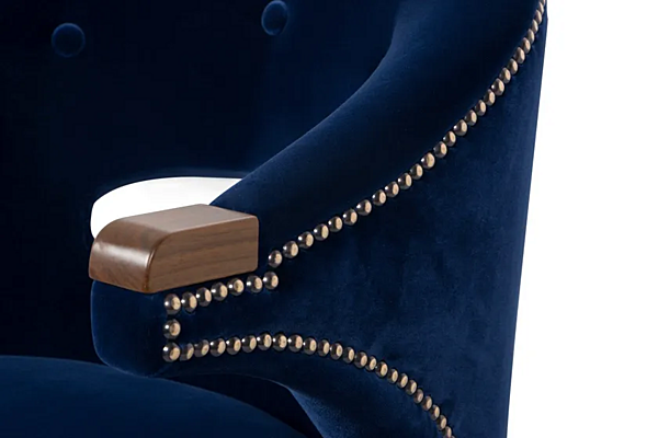 Fauteuil en velours rembourré avec accoudoirs Nanook BRABBU usine BRABBU de l'Italie. Foto №8