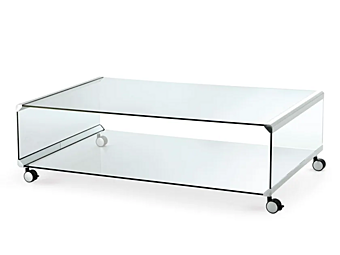 Table basse en cristal sur roulettes George 2 Gallotti&Radice Table basse en cristal sur roulettes George 2 Gallotti&Radice usine Gallotti & Radice de l'Italie