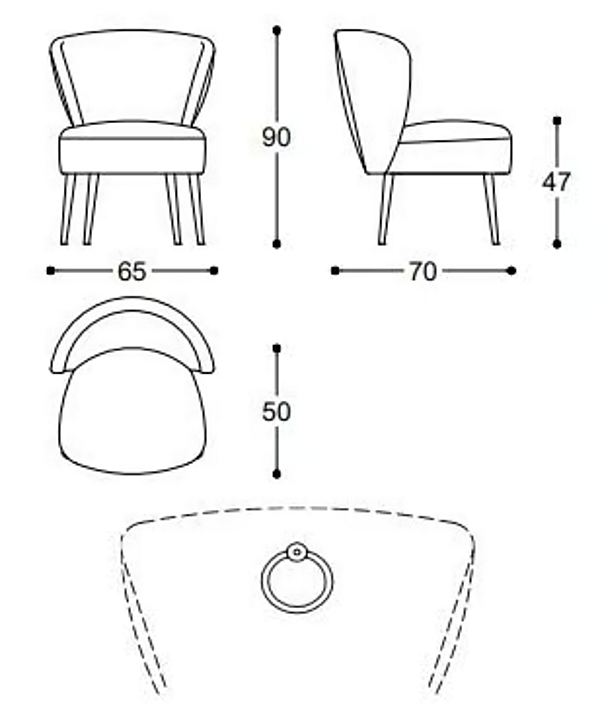 Fauteuil en tissu Cloe Black Tie CLO20 + HANDLE usine Black Tie de l'Italie. Foto №3