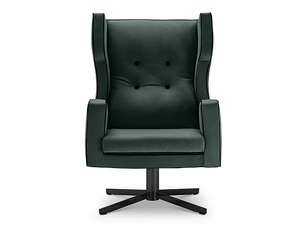 Fauteuil en cuir pivotant avec accoudoirs et base à 4 branches Cassandra I 4 Mariani usine i 4 Mariani de l'Italie. Foto №2
