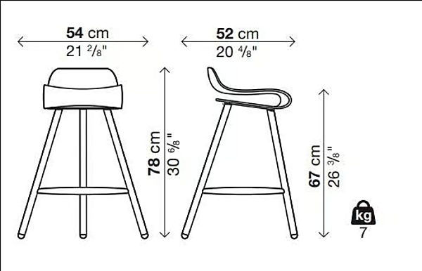 Tabouret en bois BCN Kristalia usine Kristalia de l'Italie. Foto №10