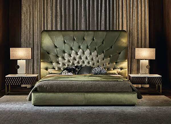 Lit double avec tête de lit capitonnée en tissu OPERA CONTEMPORARY VERTIGO 42800/22 usine OPERA CONTEMPORARY de l'Italie. Foto №3