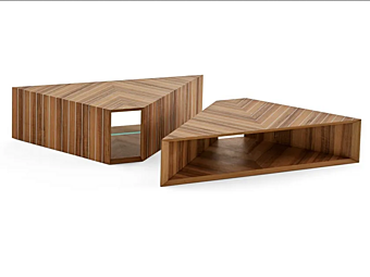 Table basse en noyer Prism Gallotti&Radice usine Gallotti & Radice de l'Italie