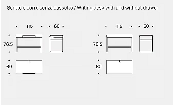 Bureau secrétaire en MDF collection Alphabet Saba usine SABA de l'Italie. Foto №13