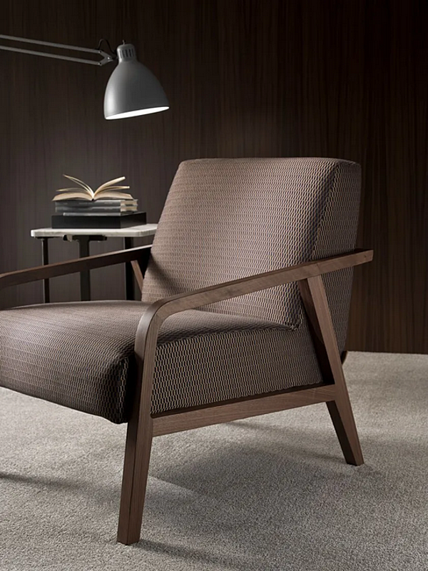 Fauteuil en cuir rembourré avec accoudoirs Woody I 4 Mariani usine i 4 Mariani de l'Italie. Foto №7