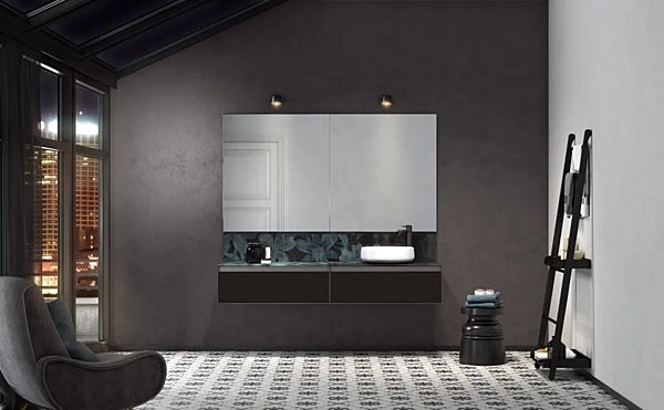 Meuble de salle de bain mural en laminam avec tiroirs ARTELINEA SKIN AL589 usine ARTELINEA de l'Italie. Foto №2