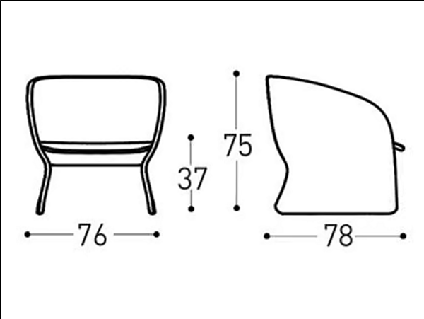 Fauteuil de jardin en fibre synthétique avec accoudoirs VARASCHIN MAAT 2371, 2372 usine VARASCHIN de l'Italie. Foto №12