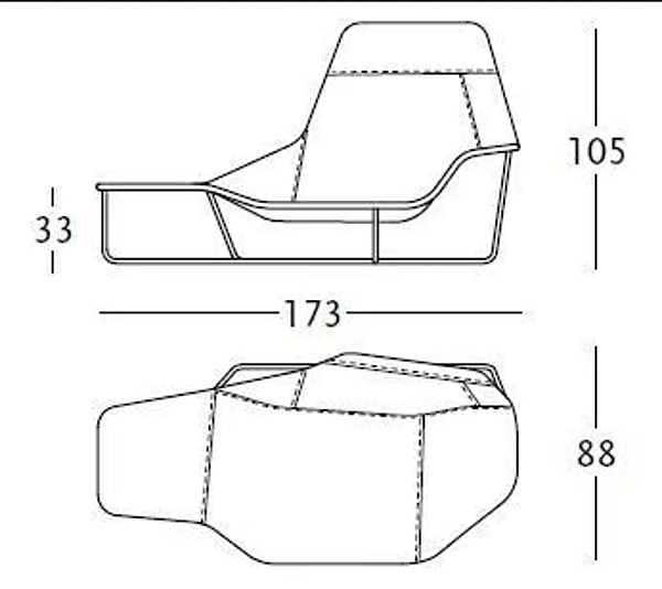 Chaise longue rembourrée en tissu Lama 921 ZANOTTA usine ZANOTTA de l'Italie. Foto №4