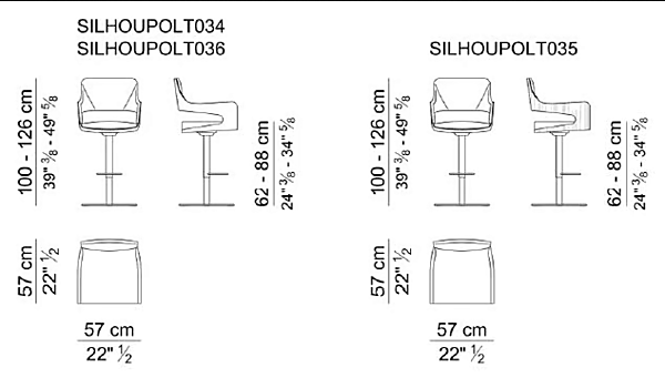 Tabouret en cuir avec dossier i 4 Mariani SILHOUETTE usine i 4 Mariani de l'Italie. Foto №5
