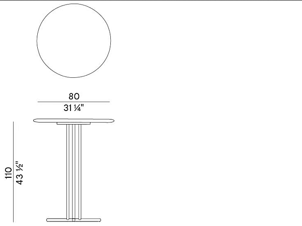 Table haute ronde en frêne et métal GRAPHIC 955 TAC Potocco 955/TAC usine POTOCCO de l'Italie. Foto №6