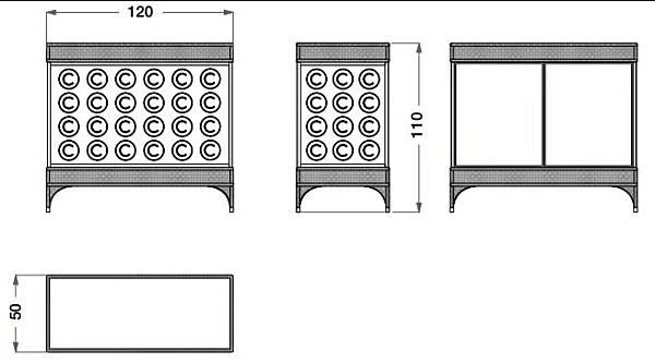 Buffet en bois pour bar extérieur CPRN HOMOOD OD1027 usine CPRN HOMOOD de l'Italie. Foto №2