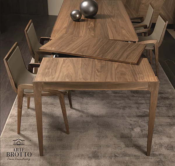 Table rectangulaire en bois massif Leonardo ARTE BROTTO L614N L614N usine Arte Brotto de l'Italie. Foto №5