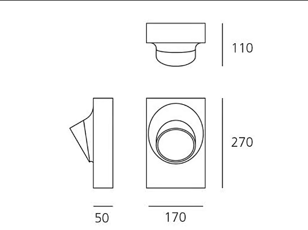 Applique murale extérieure en aluminium Ciclope Artemide T081220, T081200, T081210 usine Artemide de l'Italie. Foto №7