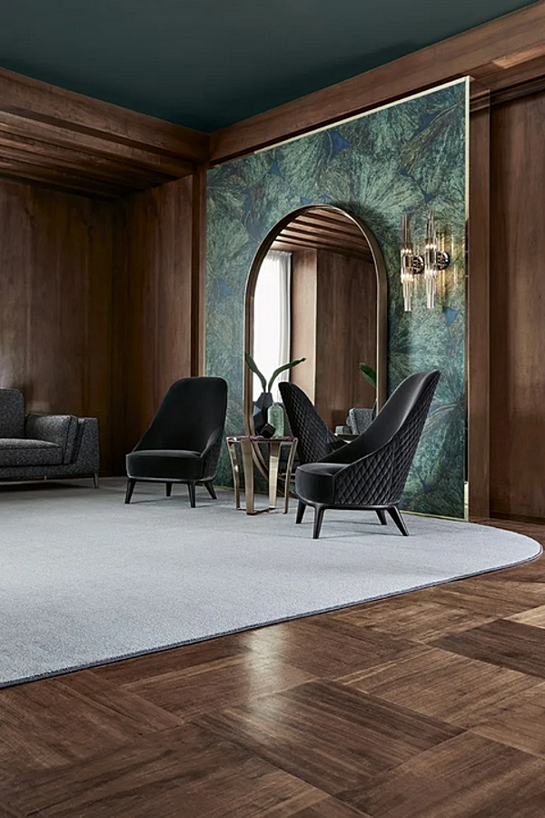 Fauteuil en tissu avec dossier haut et pieds en bois OPERA CONTEMPORARY Leslie usine OPERA CONTEMPORARY de l'Italie. Foto №2