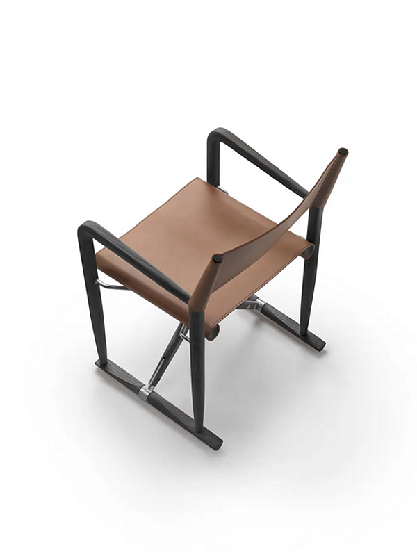 Chaise pliante en cuir tanné Luchino FLEXFORM 02C411 usine FLEXFORM de l'Italie. Foto №4